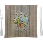 Lake House 9.5" Glass Square Lunch / Dinner Plate- Single or Set of 4 (Personalized)