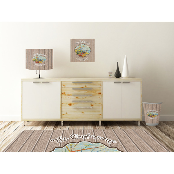 Lake House 2 Square Wall Decal Wooden Desk