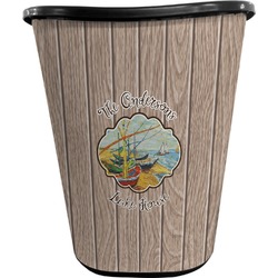 Lake House Waste Basket - Single Sided (Black) (Personalized)
