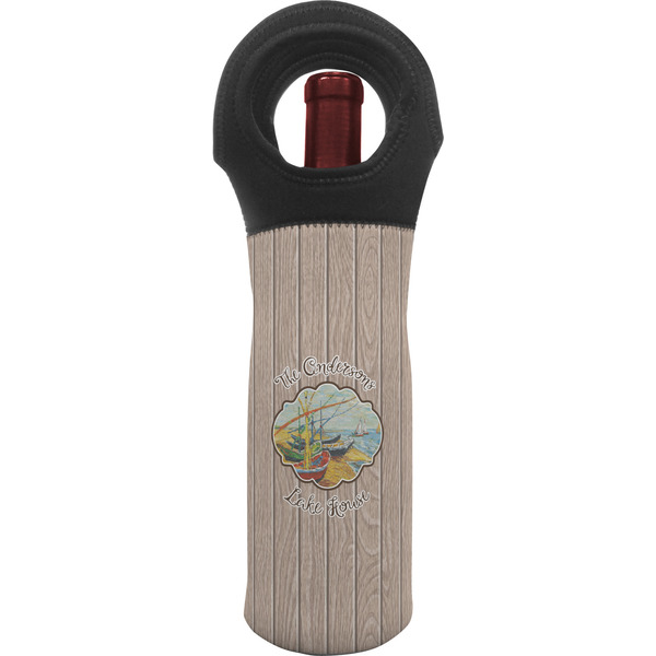 Custom Lake House Wine Tote Bag (Personalized)