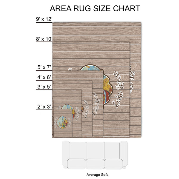 Lake House 2'x3' Indoor Area Rugs - Size Chart