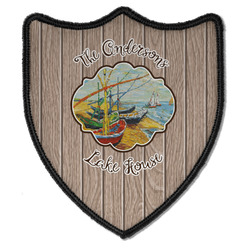 Lake House Iron On Shield Patch B w/ Name or Text