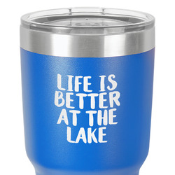 Lake House 30 oz Stainless Steel Tumbler - Royal Blue - Double-Sided (Personalized)
