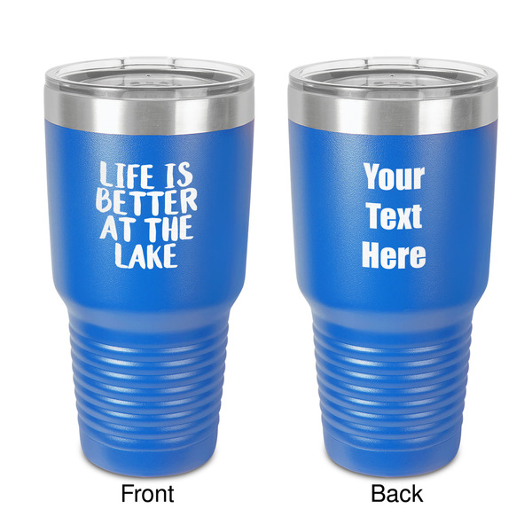 Custom Lake House 30 oz Stainless Steel Tumbler - Royal Blue - Double-Sided (Personalized)