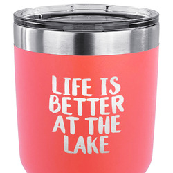 Lake House 30 oz Stainless Steel Tumbler - Coral - Single Sided (Personalized)