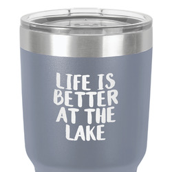 Lake House 30 oz Stainless Steel Tumbler - Grey - Single-Sided (Personalized)