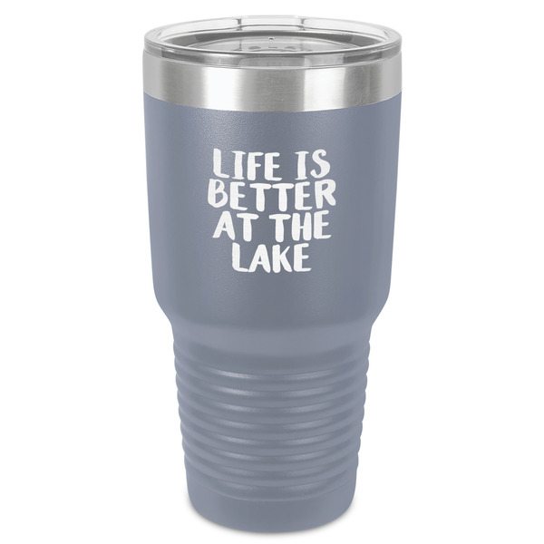 Lake House 30 oz Stainless Steel Ringneck Tumbler - Grey - Front