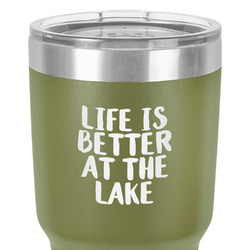 Lake House 30 oz Stainless Steel Tumbler - Olive - Single-Sided (Personalized)