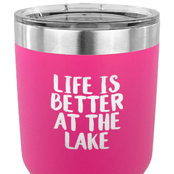 Lake House 30 oz Stainless Steel Tumbler - Pink - Single Sided (Personalized)