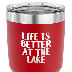 Lake House 30 oz Stainless Steel Tumbler - Red - Double Sided (Personalized)