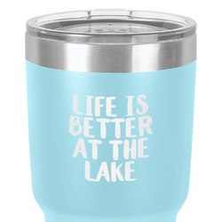 Lake House 30 oz Stainless Steel Tumbler - Teal - Single-Sided (Personalized)