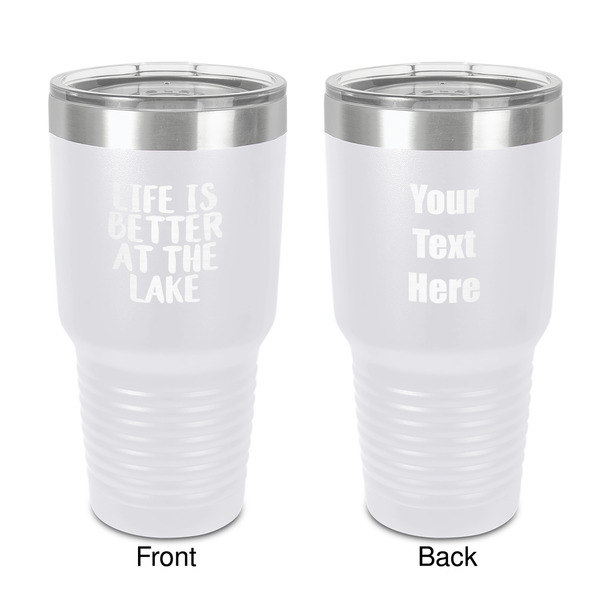 Custom Lake House 30 oz Stainless Steel Tumbler - White - Double-Sided (Personalized)