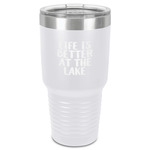 Lake House 30 oz Stainless Steel Tumbler - White - Single-Sided (Personalized)