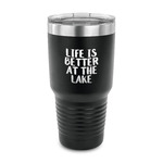 Lake House 30 oz Stainless Steel Tumbler - Black - Single Sided (Personalized)