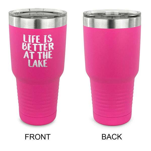 Lake House 30 oz Stainless Steel Ringneck Tumblers - Pink - Single Sided - APPROVAL