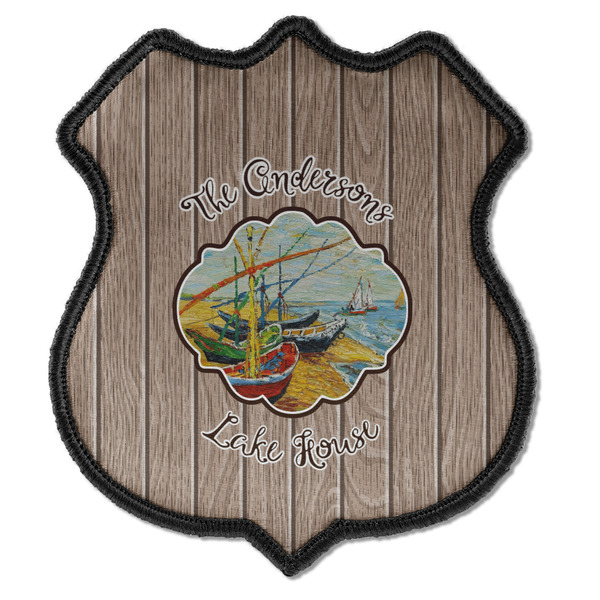 Custom Lake House Iron On Shield Patch C w/ Name or Text