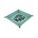 Lake House 6" x 6" Teal Faux Leather Valet Tray (Personalized)