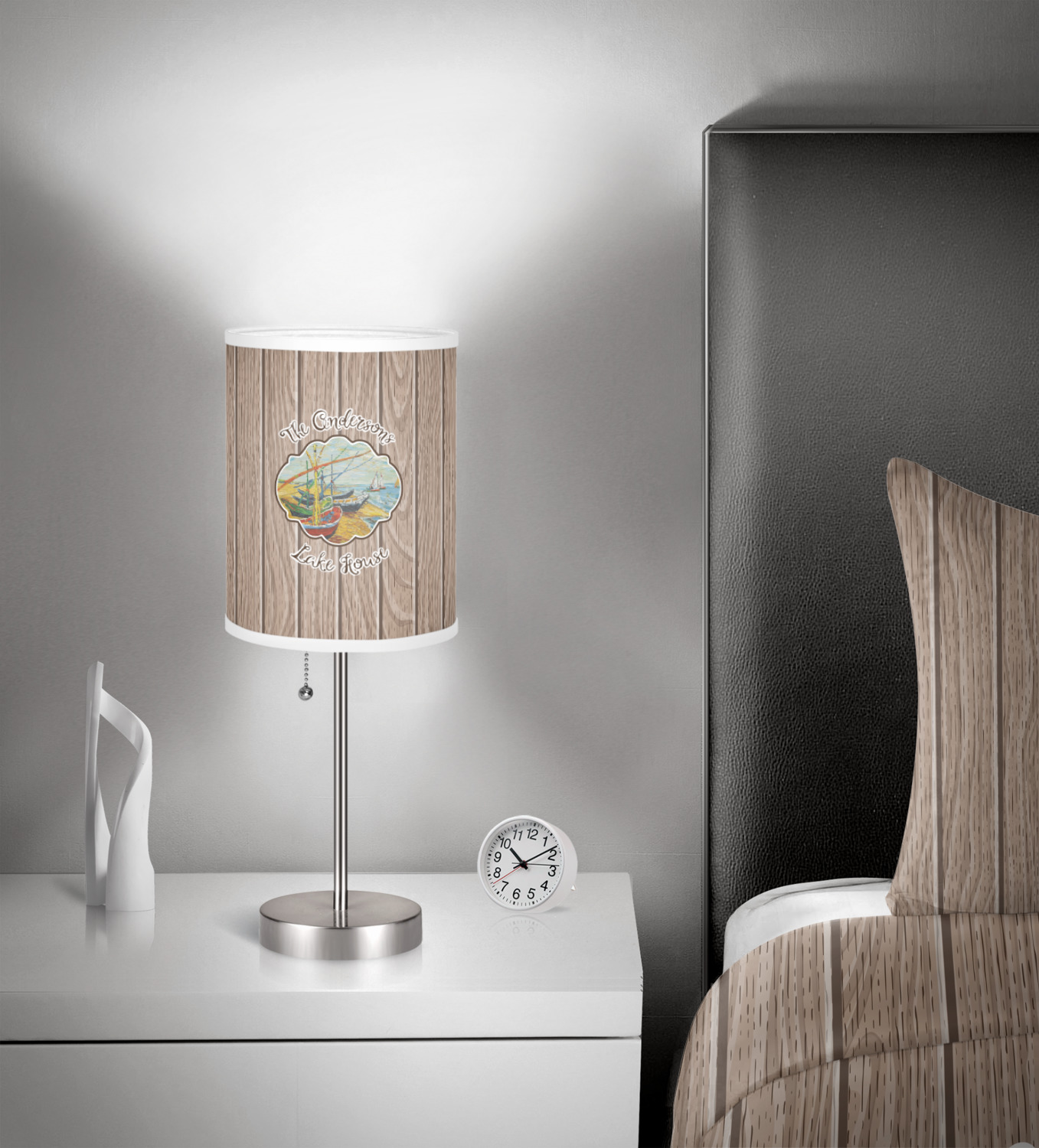 Lake House 7" Drum Lamp with Shade (Personalized) YouCustomizeIt