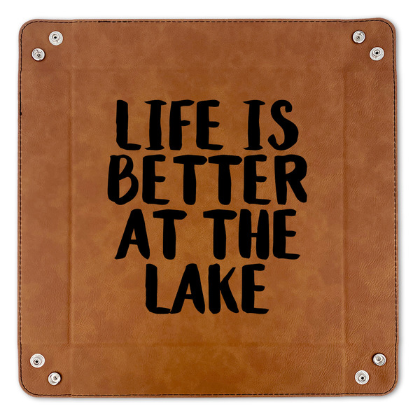 Lake House 9" x 9" Leatherette Snap Up Tray - APPROVAL (FLAT)