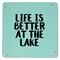 Lake House 9" x 9" Teal Leatherette Snap Up Tray - APPROVAL