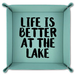 Lake House Teal Faux Leather Valet Tray (Personalized)