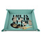 Lake House 9" x 9" Teal Leatherette Snap Up Tray - STYLED