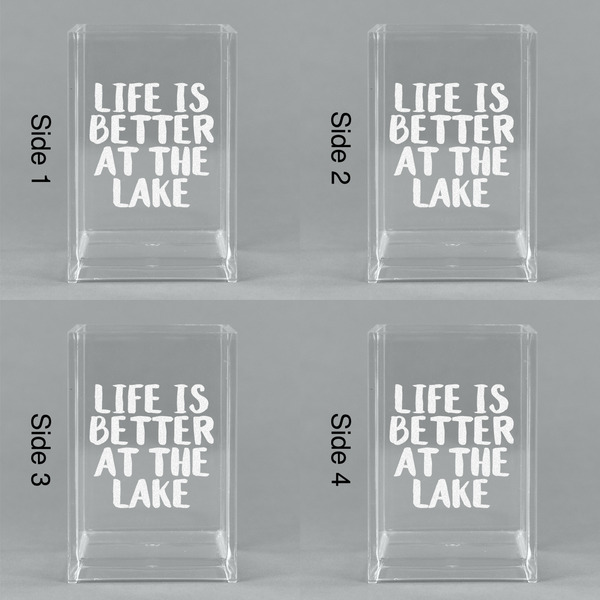 Lake House Acrylic Pen Holder - All Sides