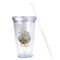 Lake House Acrylic Tumbler - Full Print - Front straw out