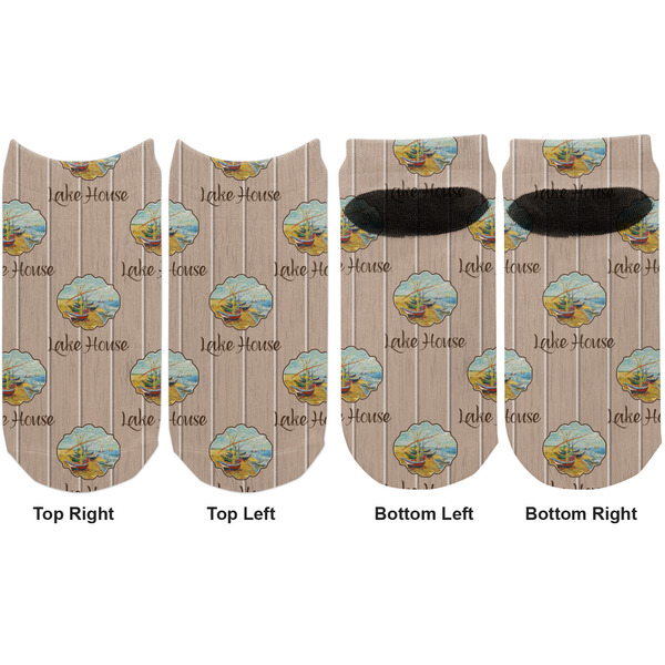 Lake House Adult Ankle Socks - Double Pair - Front and Back - Apvl