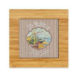 Lake House Bamboo Trivet with Ceramic Tile Insert (Personalized)