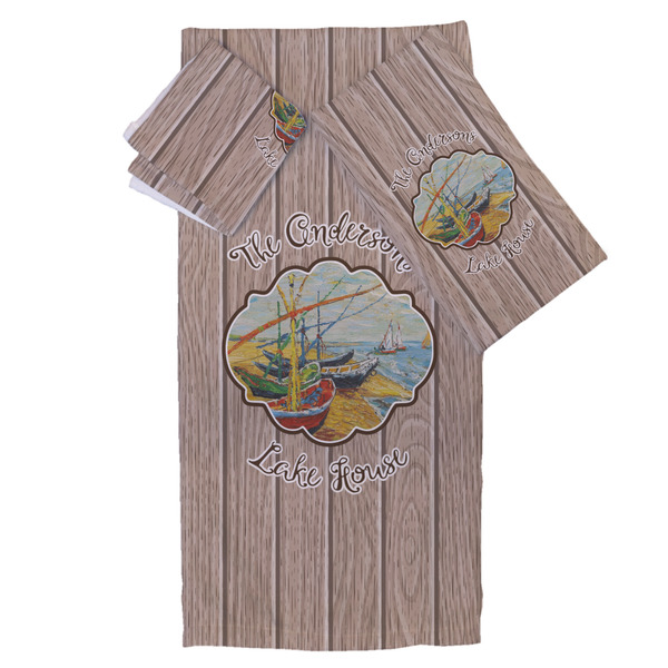 Custom Lake House Bath Towel Set - 3 Pcs (Personalized)