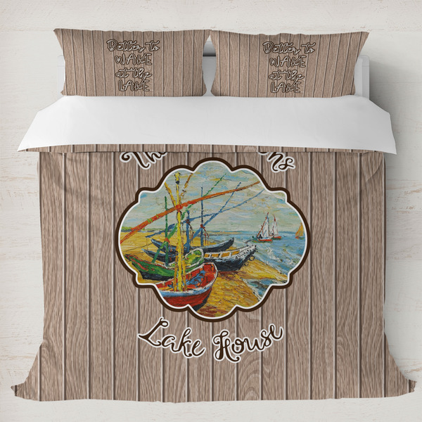 Custom Lake House Duvet Cover Set - King (Personalized)