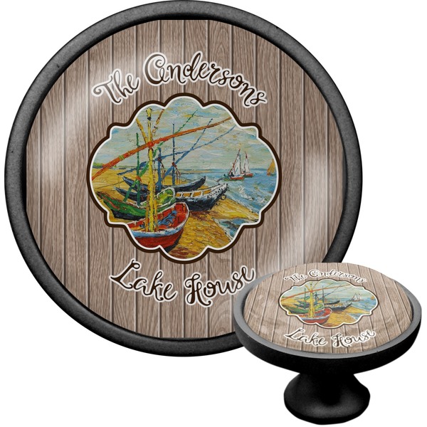 Custom Lake House Cabinet Knob (Black) (Personalized)