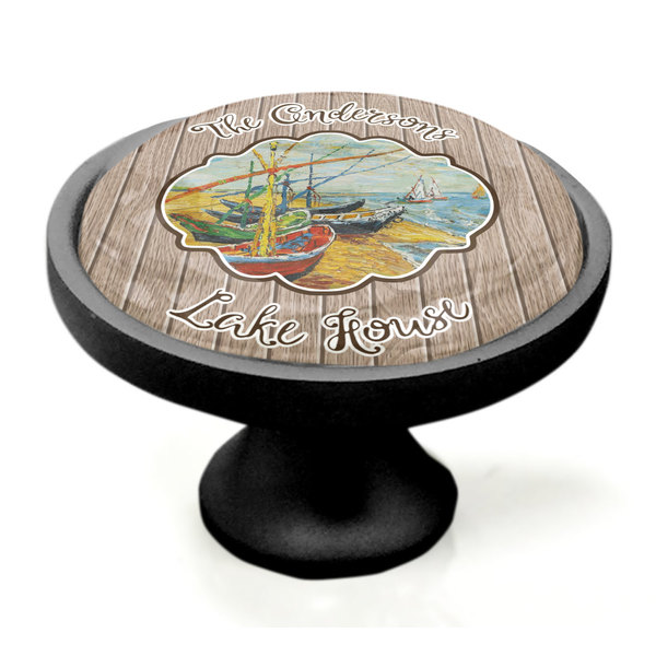 Lake House 2 Black Custom Cabinet Knob (Side)