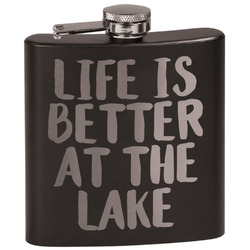 Lake House Black Flask Set (Personalized)