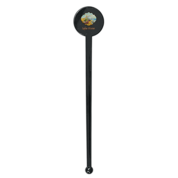 Lake House Black Plastic 7" Stir Stick - Round - Single Stick