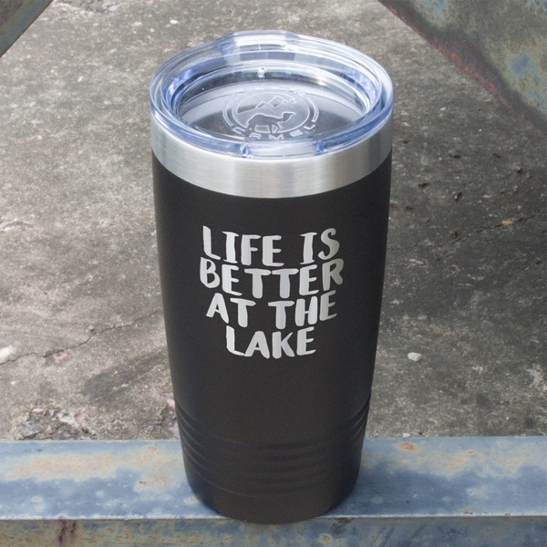 Lake House Black Polar Camel Tumbler - 20oz - Angled