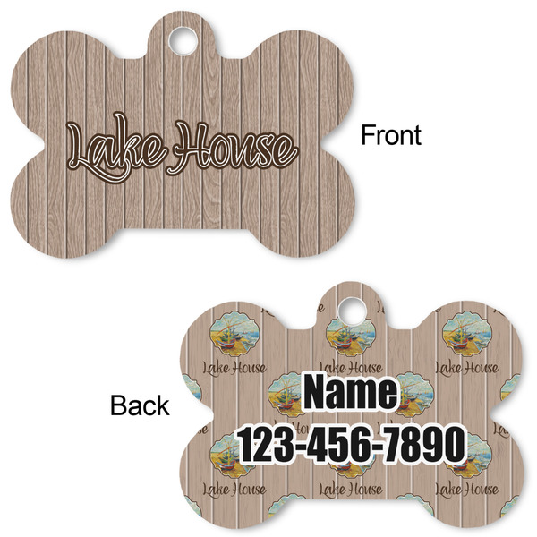 Lake House Bone Shaped Dog ID Tag - Large - Approval