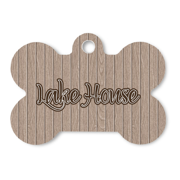 Custom Lake House Bone Shaped Dog ID Tag - Large (Personalized)