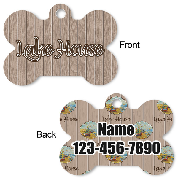 Lake House Bone Shaped Dog Tag - Front & Back