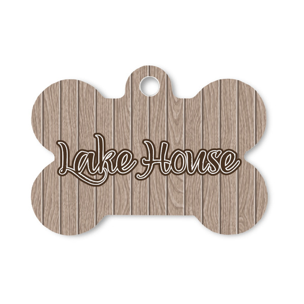 Custom Lake House Bone Shaped Dog ID Tag - Small (Personalized)
