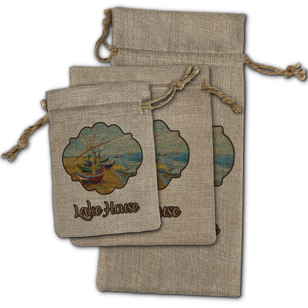 Lake House Burlap Gift Bags - (PARENT MAIN) All Three