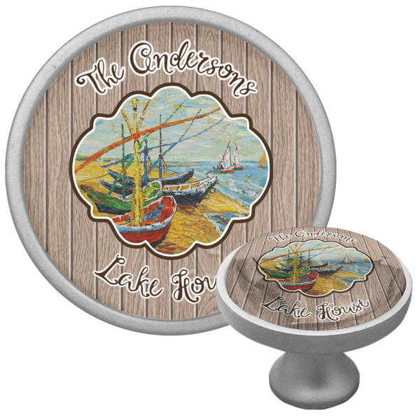 Custom Lake House Cabinet Knob (Silver) (Personalized)
