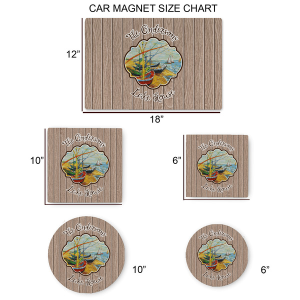 Lake House Car Magnets - SIZE CHART