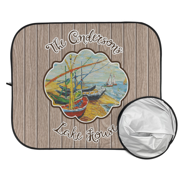 Lake House Car Sun Shades - FOLDED & UNFOLDED