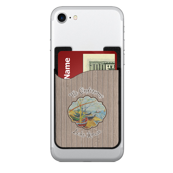 Custom Lake House 2-in-1 Cell Phone Credit Card Holder & Screen Cleaner (Personalized)