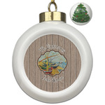 Lake House Ceramic Ball Ornament - Christmas Tree (Personalized)