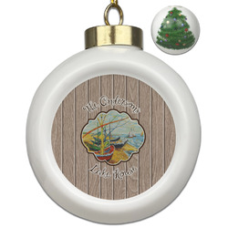 Lake House Ceramic Ball Ornament - Christmas Tree (Personalized)