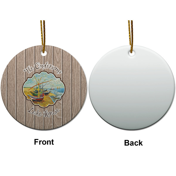 Lake House Ceramic Flat Ornament - Circle Front & Back (APPROVAL)