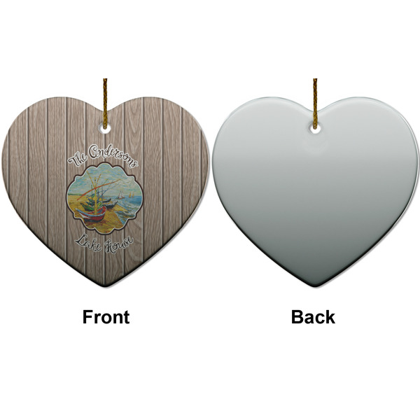 Lake House Ceramic Flat Ornament - Heart Front & Back (APPROVAL)